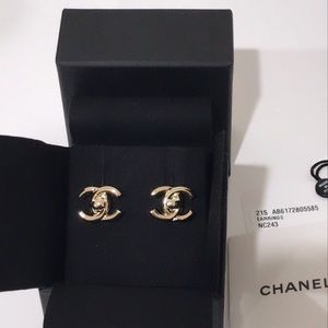 Chanel turn lock earrings